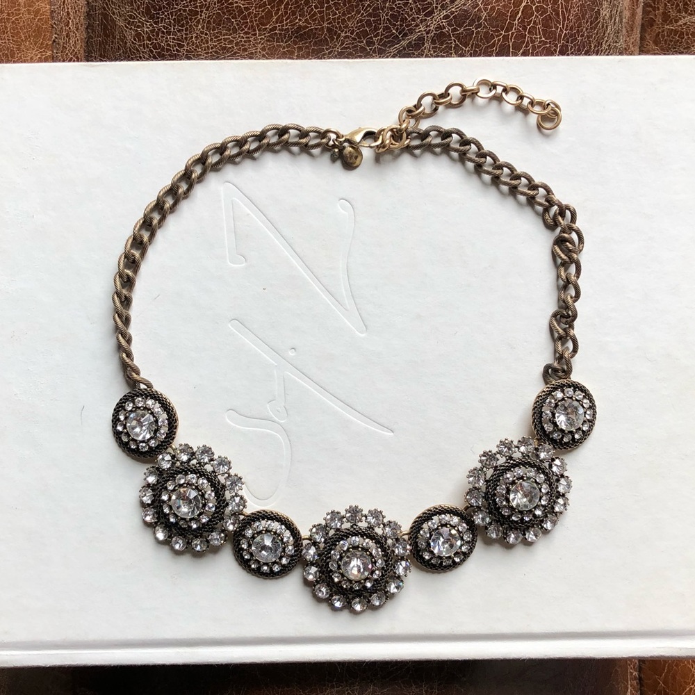 JCREW Statement Necklace in Dark Gold